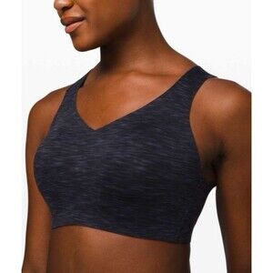 Lululemon Enlite Bra Weave Size 34D Static Rain Dark Cast Black/Black W2BKWS